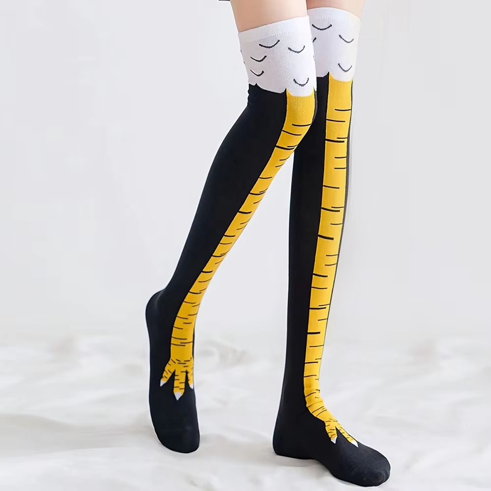 Funny Chicken Leg Socks - النساء الفخذ العليا جوارب أقدام الدجاج