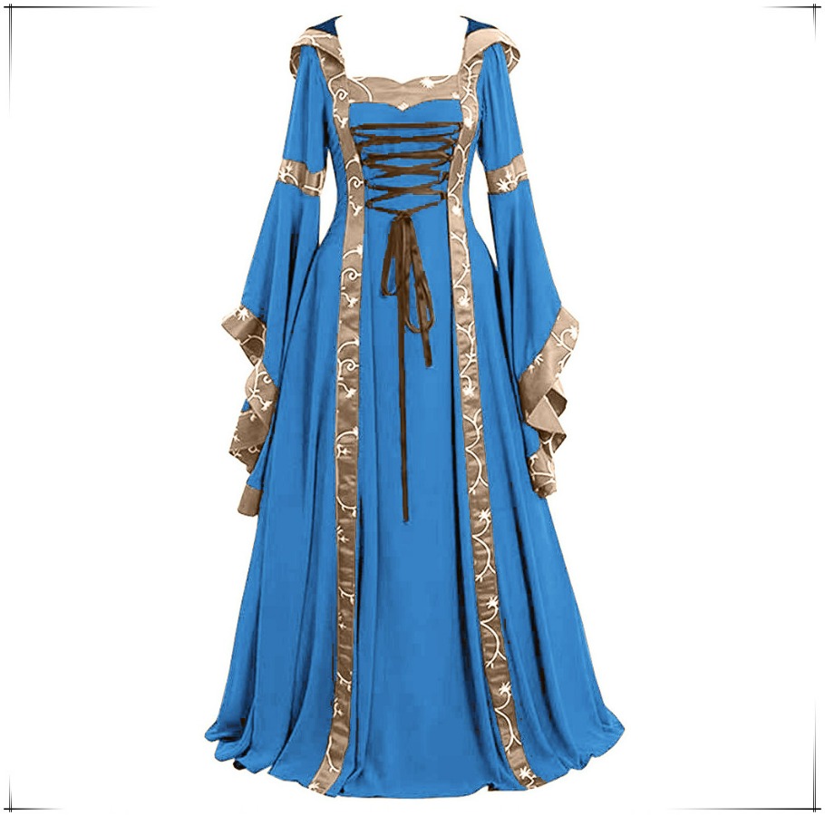 Medieval Renaissance Dress Women - فستان ماكسي جديد للنساء بتصميم قوطي