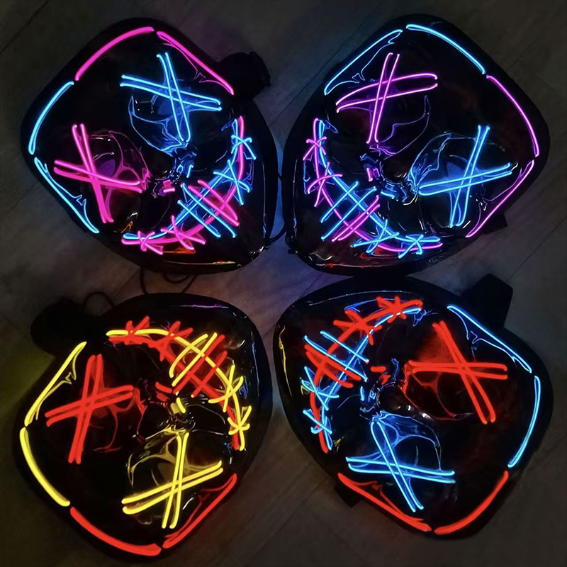 Led Purge Mask Halloween - أقنعة LED لاسلكية مضيئة مخيفة للحفلات