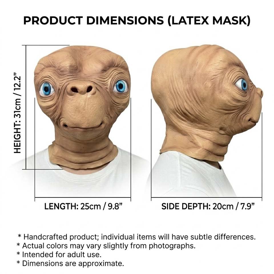 قناع لاتكس واقعي لشخصية إيت ال - مراجعة Latex Alien Mask Realistic وسعره