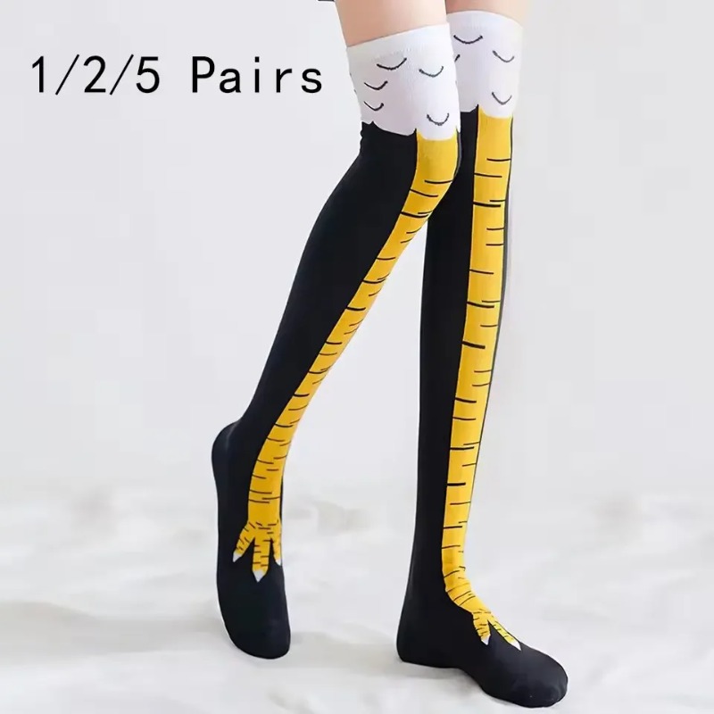 1/2/5 أزواج من الجوارب النسائي - مراجعة Funny Chicken Leg Socks وسعره