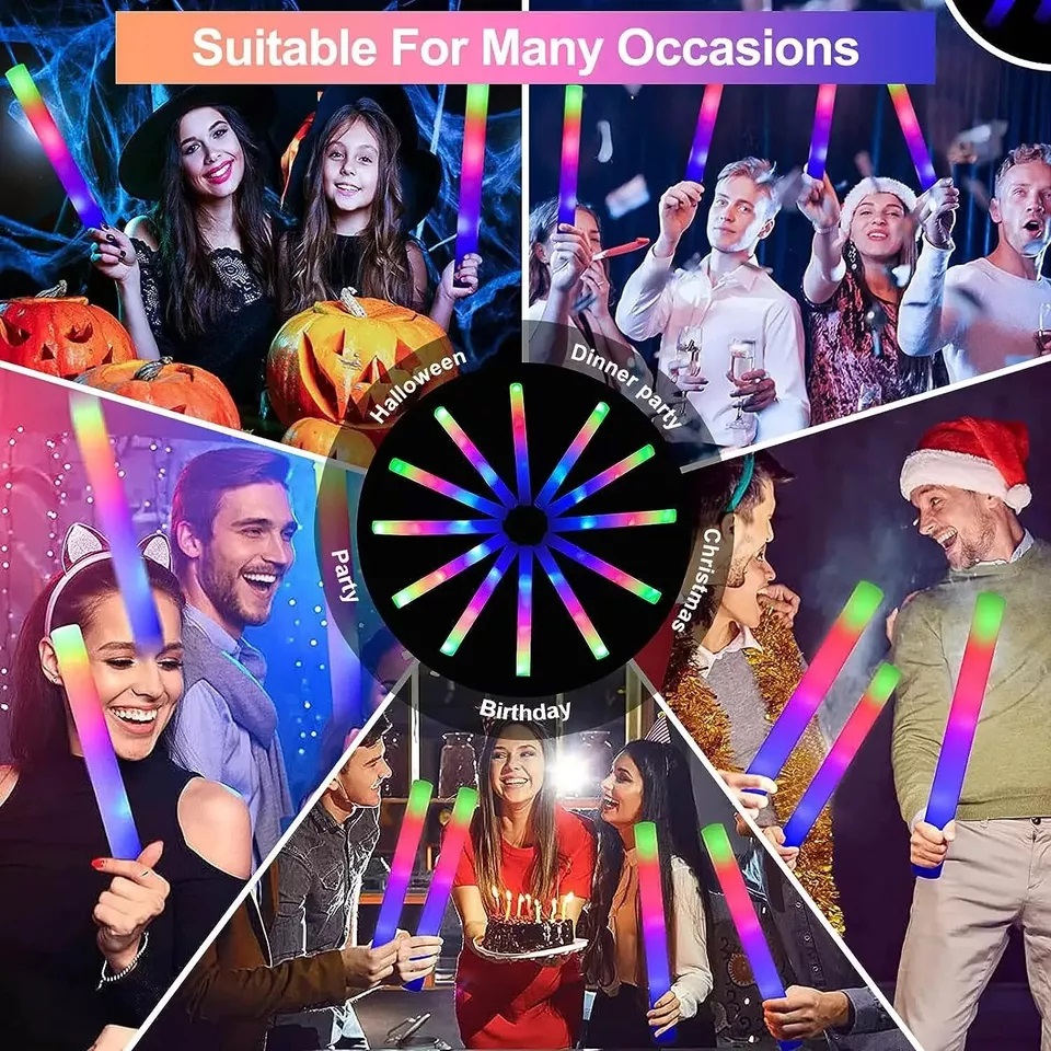 عصي مضيئة بالجملة 100 قطعة، عص - مراجعة Flashing Led Foam Sticks Party وسعره