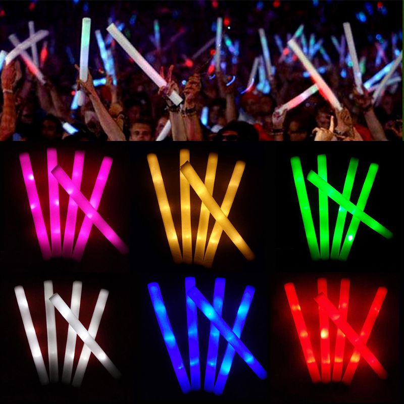 شريط فوم Led 30/50 قطعة يضيء ف - مراجعة Flashing Led Foam Sticks Party وسعره