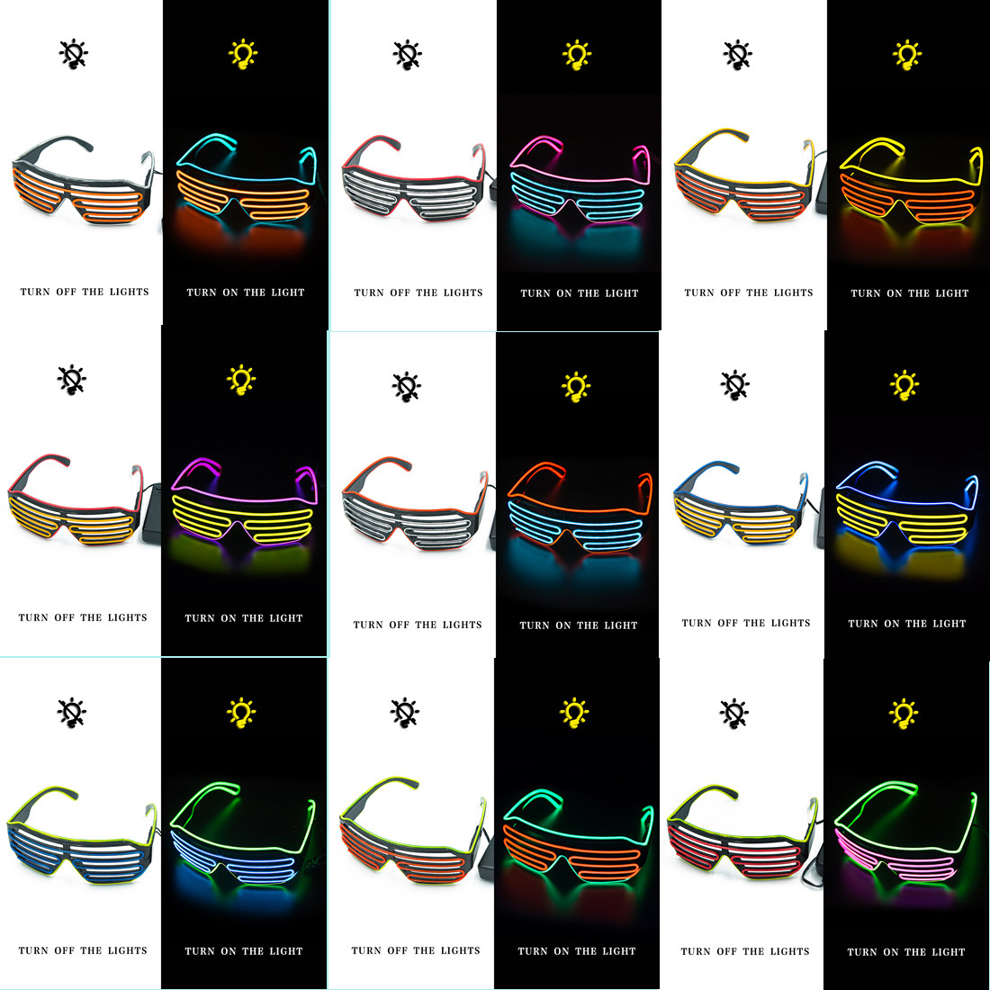نظارات متوهجة LED Gafas مضيئة  - مراجعة Glow In The Dark Party Glasses وسعره