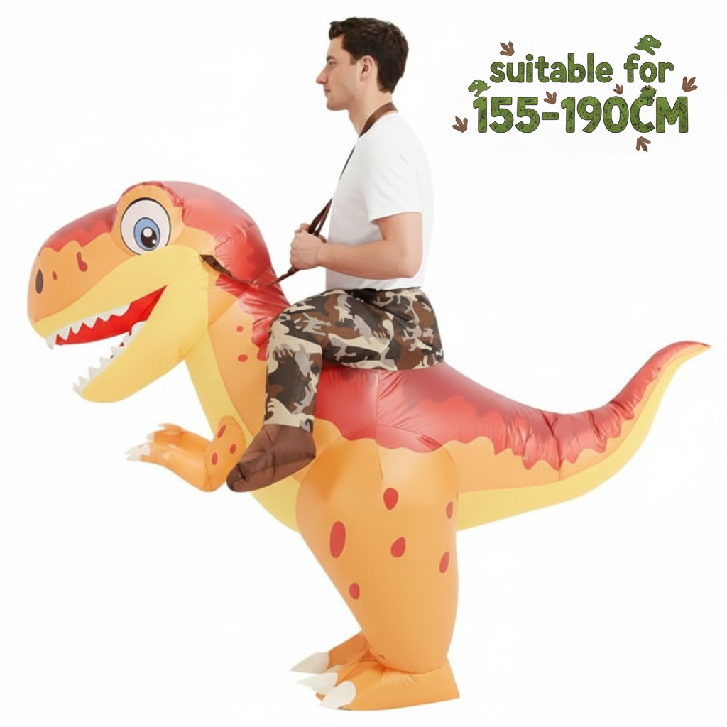زي ديناصور قابل للنفخ للبالغين - مراجعة Inflatable Dinosaur Costume Adult وسعره