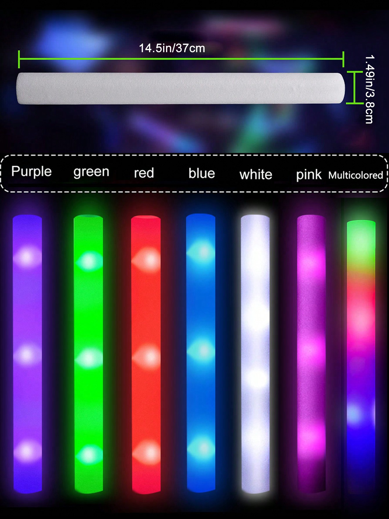 عصا فوم ليد ، أنبوب تشجيع ، عص - مراجعة Flashing Led Foam Sticks Party وسعره