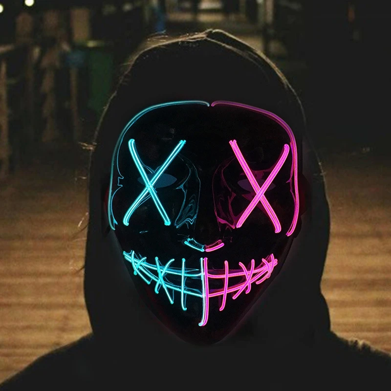 قناع LED مضحك للهالوين يتوهج ف - مراجعة Led Purge Mask Halloween وسعره