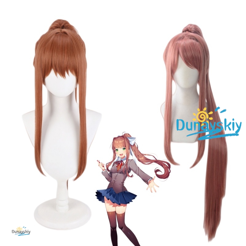 باروكة شخصية مونيكا من DDLC، ش - مراجعة Anime Cosplay Wig Heat Resistant وسعره